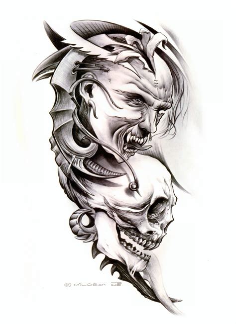 demon tattoo outline|30 Of The Best Demon Tattoos for Men in 2024